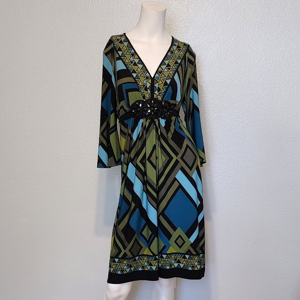 R&M RICHARDS RETRO DRESS SIZE 8 AUMTUM COLORS